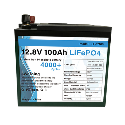 حزمة بطارية 12 فولت 100 أمبير LiFePO4 لتخزين الطاقة الشمسية